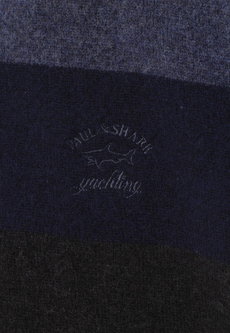 Mens PAUL /& SHARK Polo Shirt Sweater Jumper Wool Striped Blue Grey Size XL