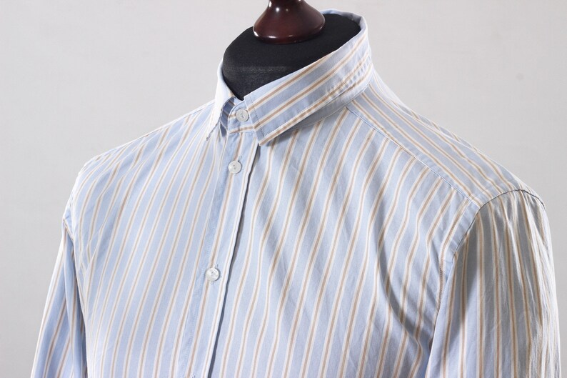 Vintage Mens DOLCE /& GABBANA Gold Stripes Long Sleeve Casual Shirt Size S