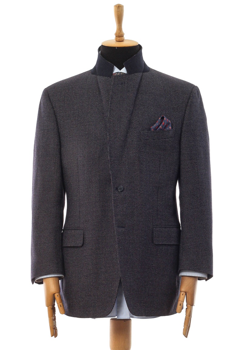 Mens CANALI Blazer Coat Jacket Wool Herringbone Grey Size 44 54