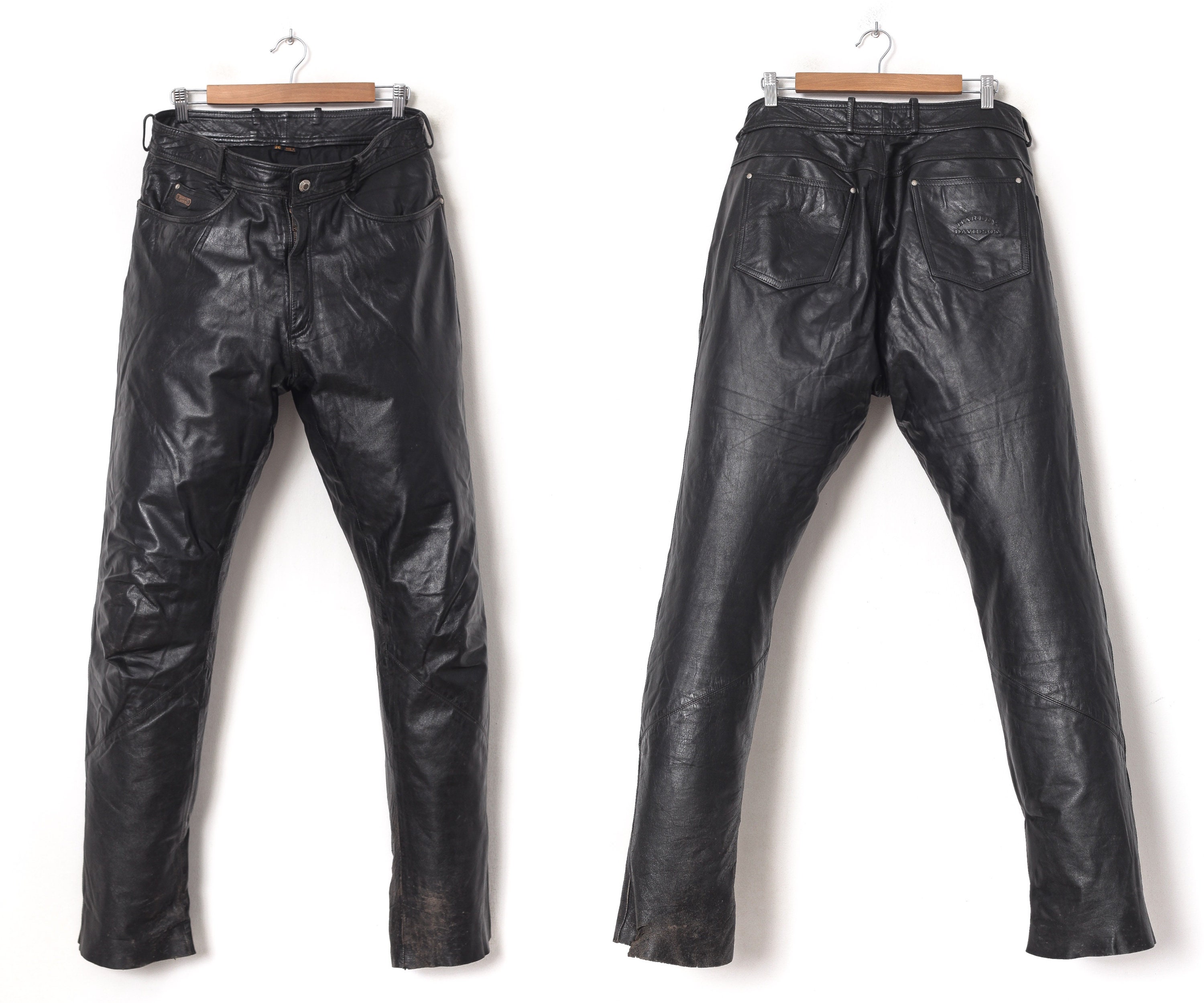 Vintage Mens HARLEY DAVIDSON Pants Leather Trousers Motorcycle | Etsy