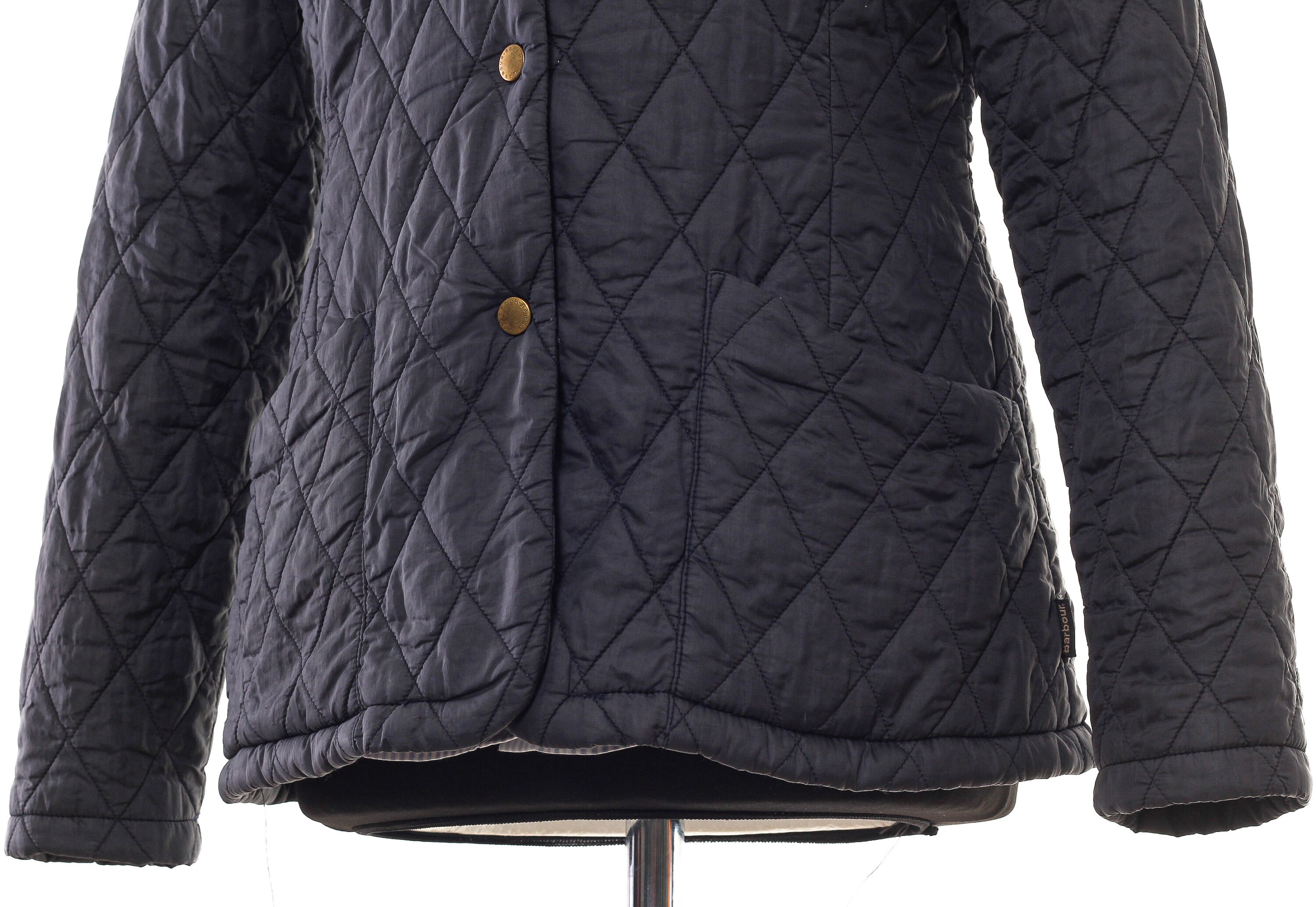 Women's BARBOUR Quilted Quilt Jacket Coat Navy Blue Size Etsy