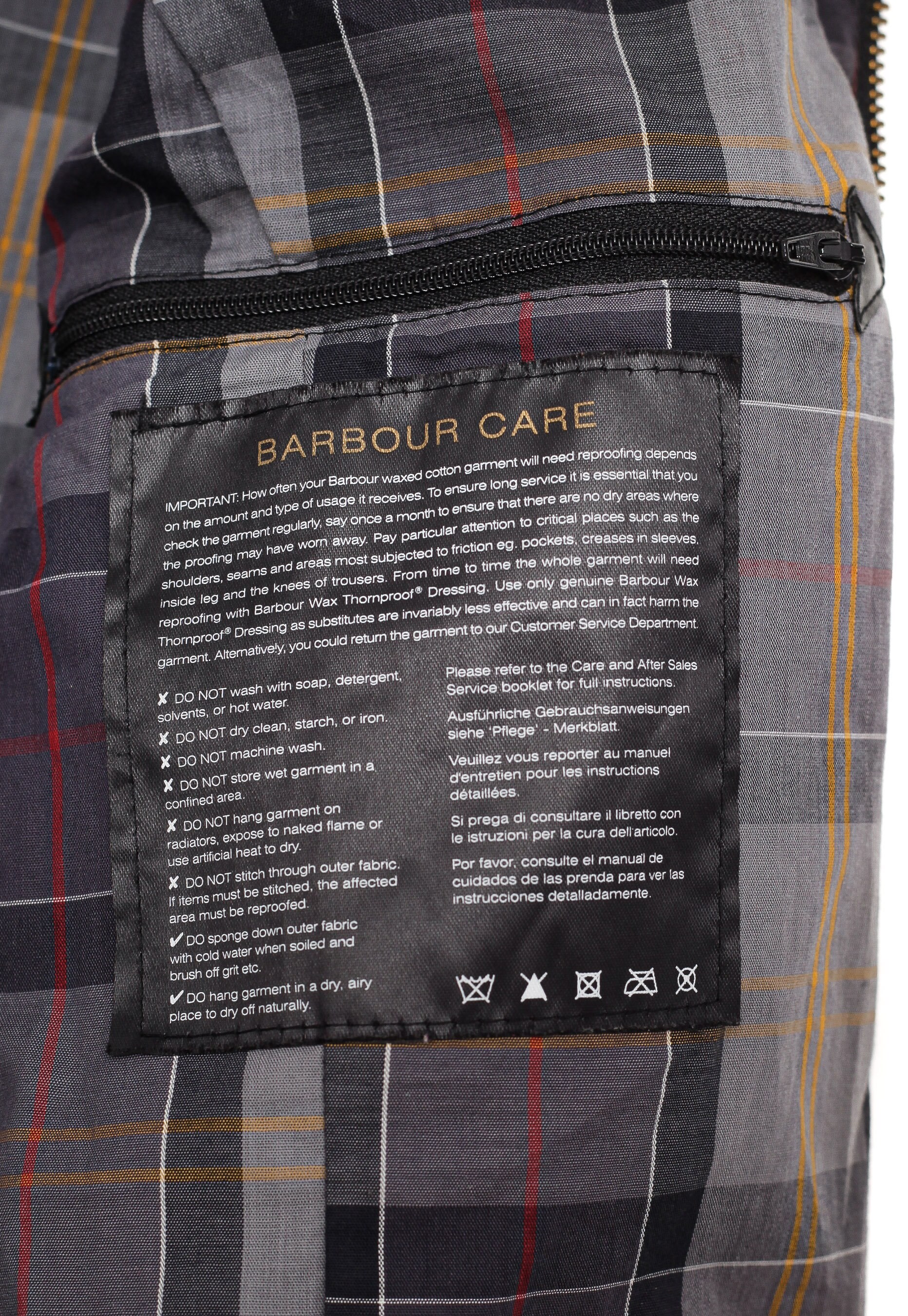 تك barbour washing instructions 