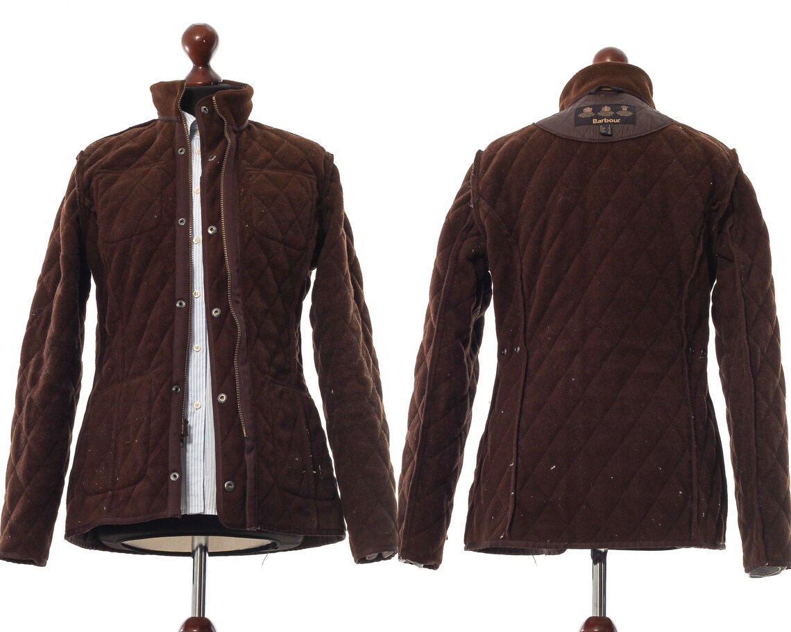 brown barbour quilted jacket ladies