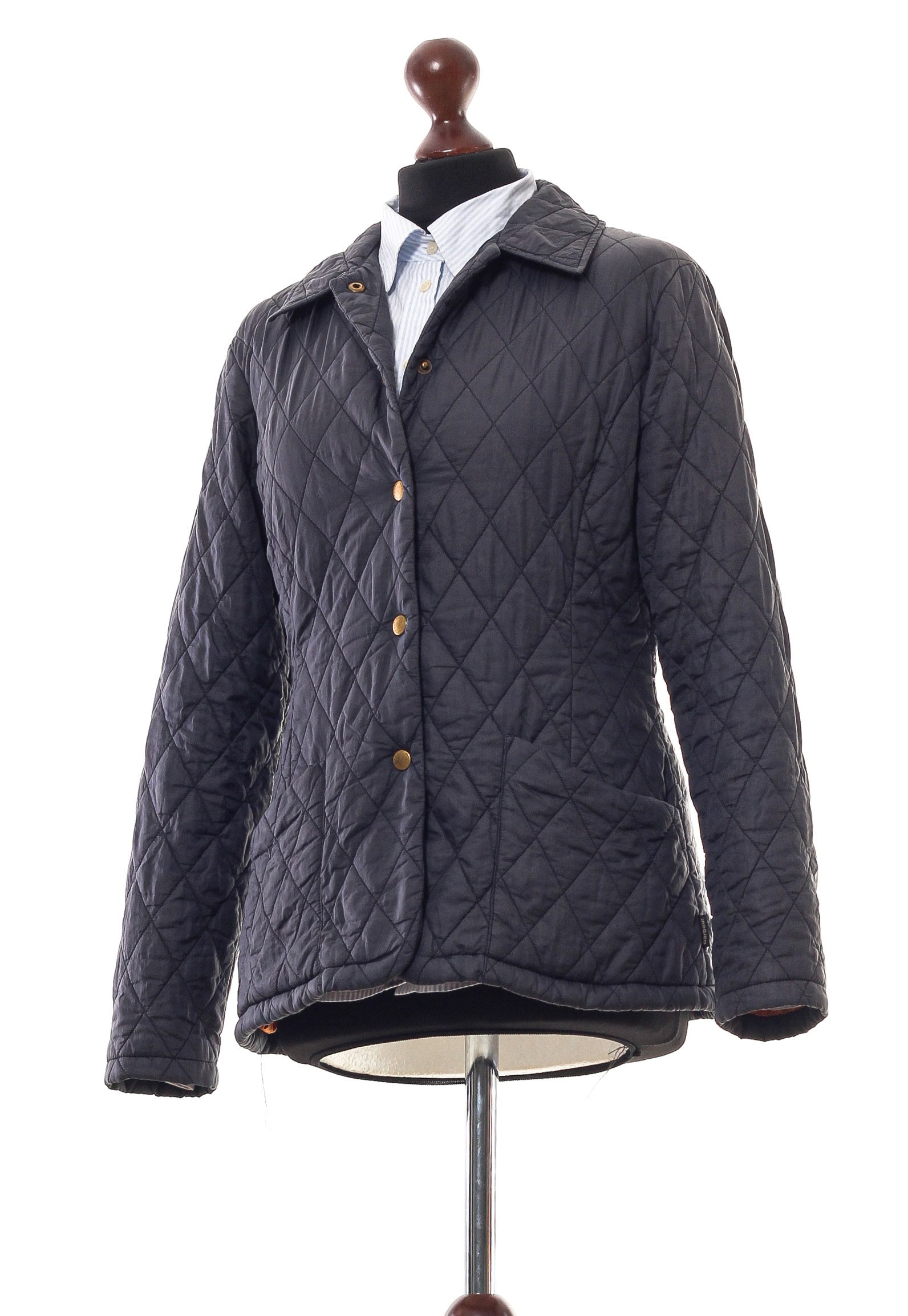 Women's BARBOUR Quilted Quilt Jacket Coat Navy Blue Size Etsy