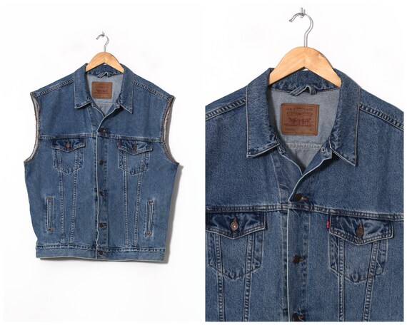 90s Vintage Mens LEVIS Denim Vest 