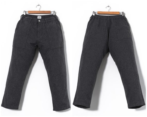 Vintage Mens EDWIN Pants Wool Cropped Grey Size L