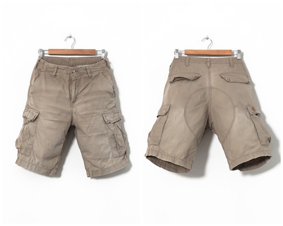 Vintage Mens CARHARTT WIP Cargo Shorts Beige Size