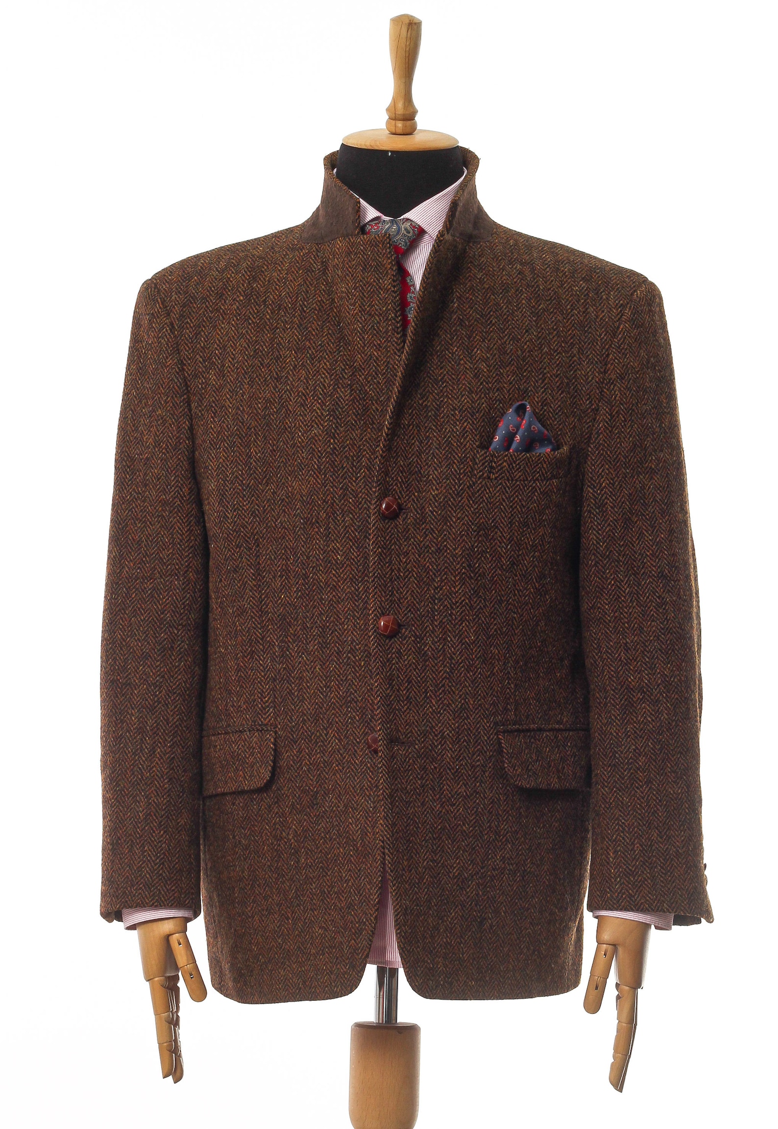 Mens HARRIS TWEED Blazer Sport Coat Jacket Wool Herringbone Etsy