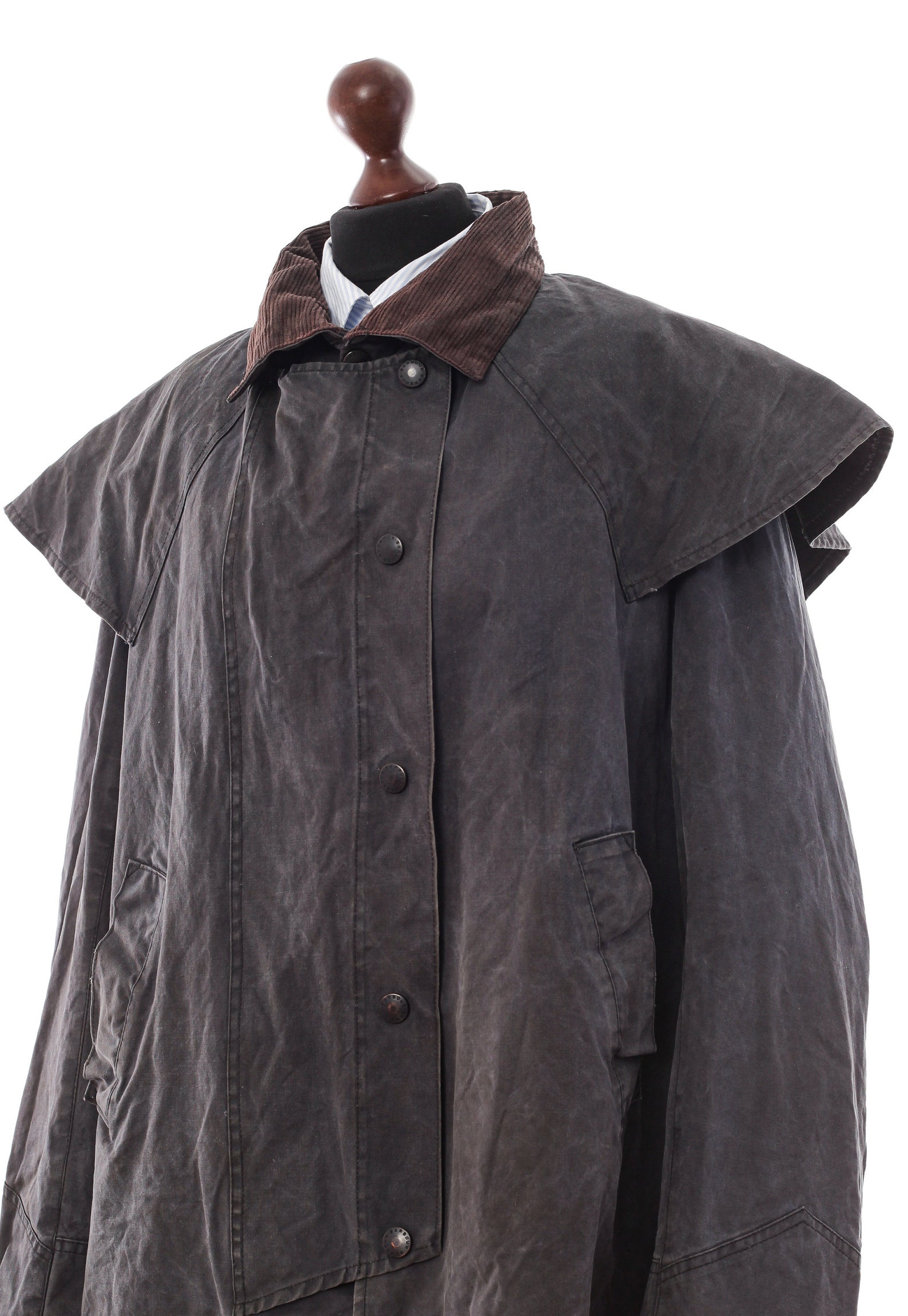 Mens BACKHOUSE BARBOUR Riding Jacket Coat Wax Waxed Grey Size Etsy