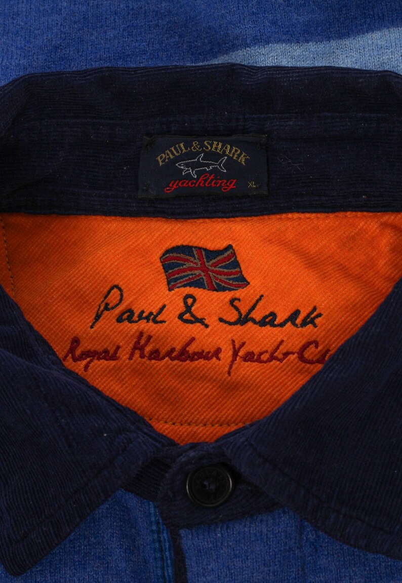 Mens PAUL /& SHARK Polo Shirt Sweater Jumper Wool Striped Blue Grey Size XL