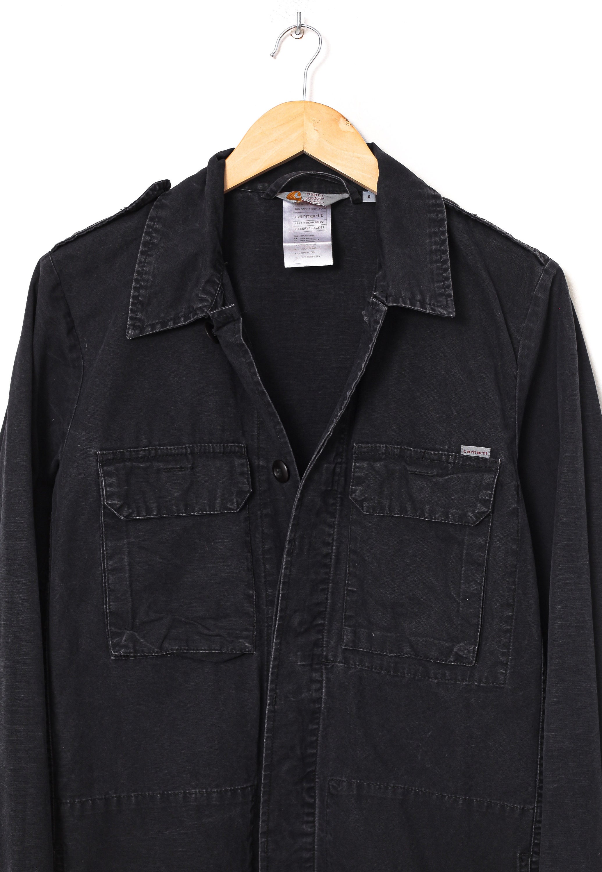 Vintage Mens CARHARTT Field Jacket Black Size S Etsy