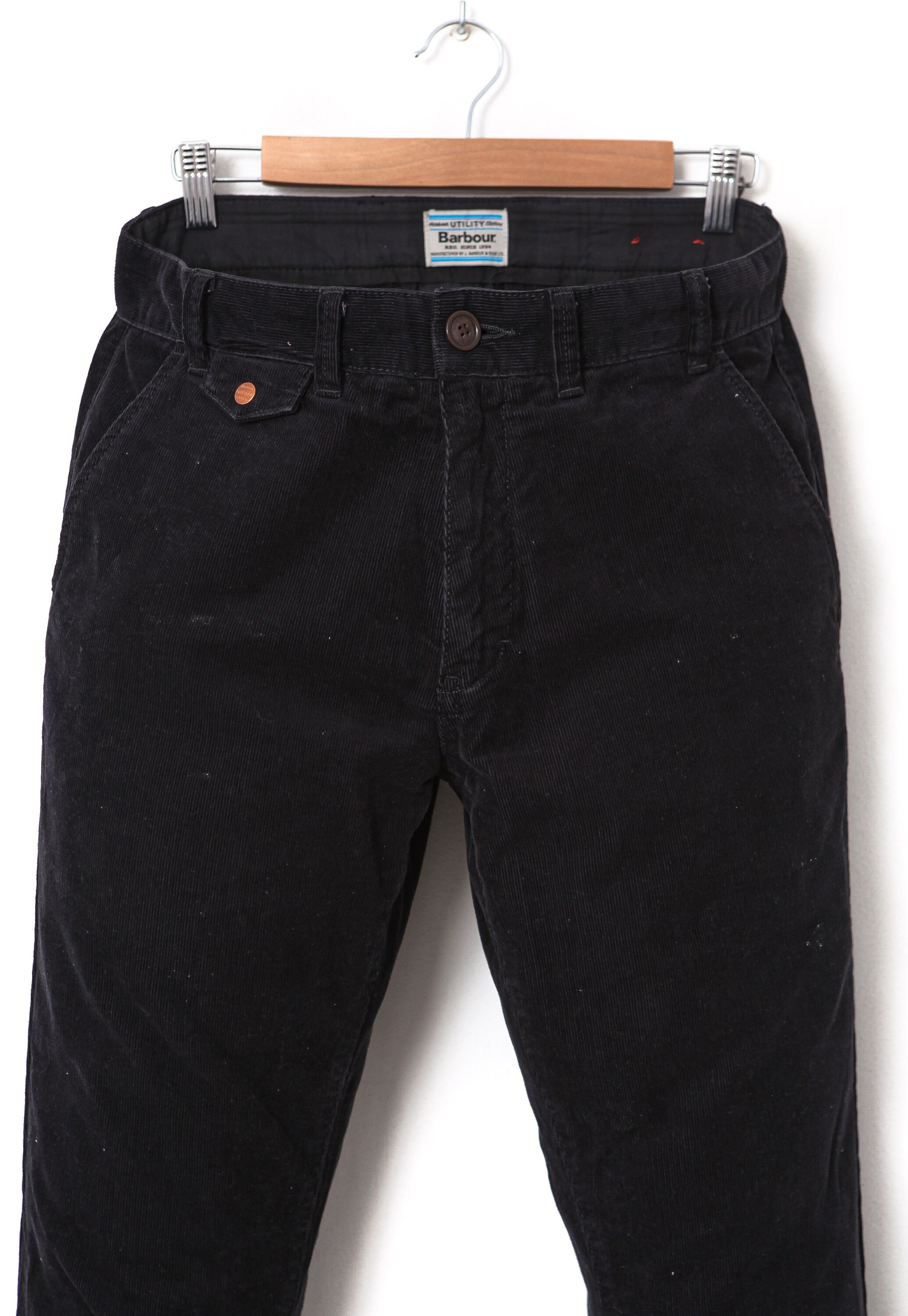 Vintage Mens BARBOUR Corduroy Pants Trousers Black Size W34 | Etsy