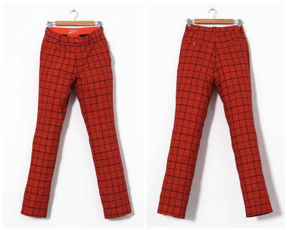 Vintage NIKE Golf Pants Checked Red Size 32