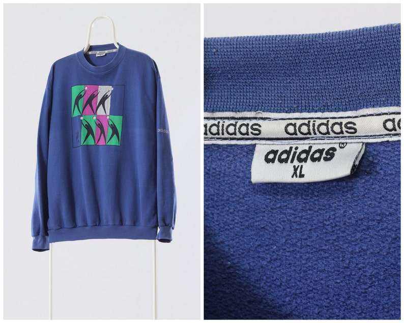 adidas originals 90's colour block high neck crew sweatshirt