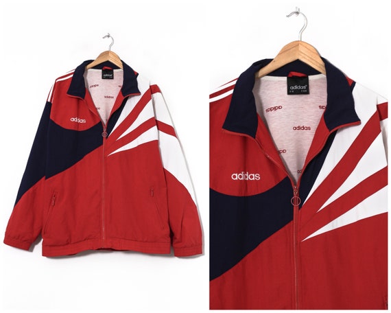 90s Vintage Mens ADIDAS Track Jacket Windbreaker R