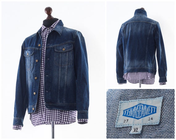 Mens EMMET 2314 Trucker Denim Jeans Jacket Blue Si