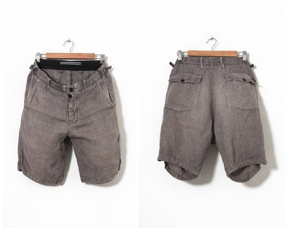 Vintage Mens STONE ISLAND Shorts Linen Grey Size 3