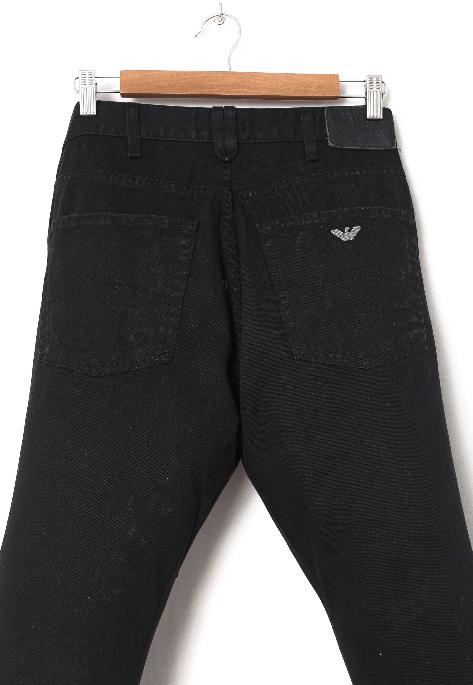 Vintage ARMANI JEANS Pants Trousers Black Size 30 | Etsy