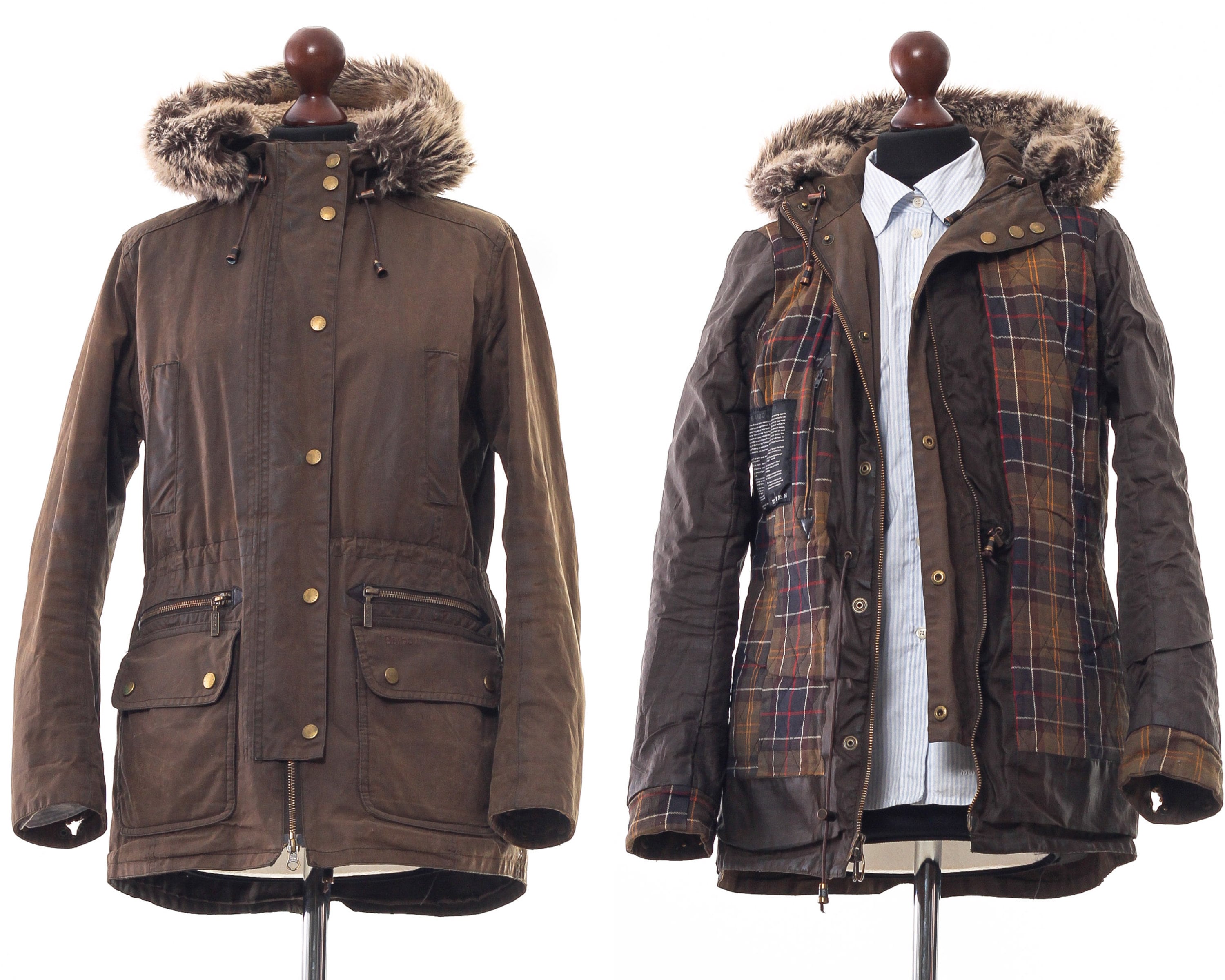 Women's BARBOUR Kelsall Wax Waxed Jacket Coat Hooded Parka Etsy