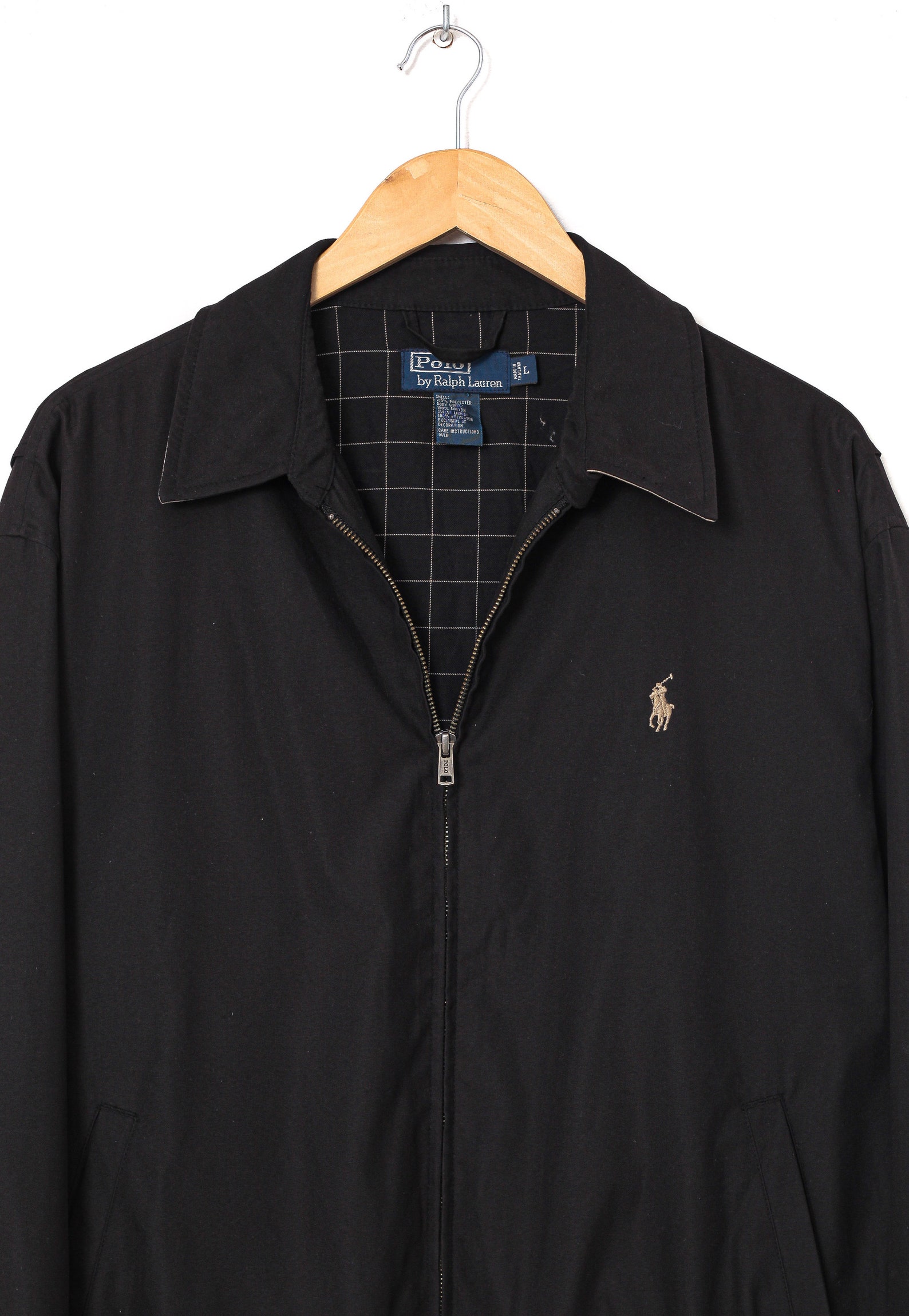 90s Vintage Mens POLO RALPH LAUREN Harrington Jacket Black | Etsy