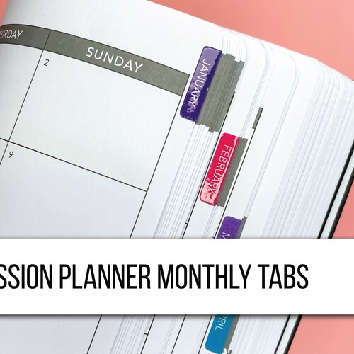 Flush Monthly Tabs Multicolor Palette Passion Planner Etsy