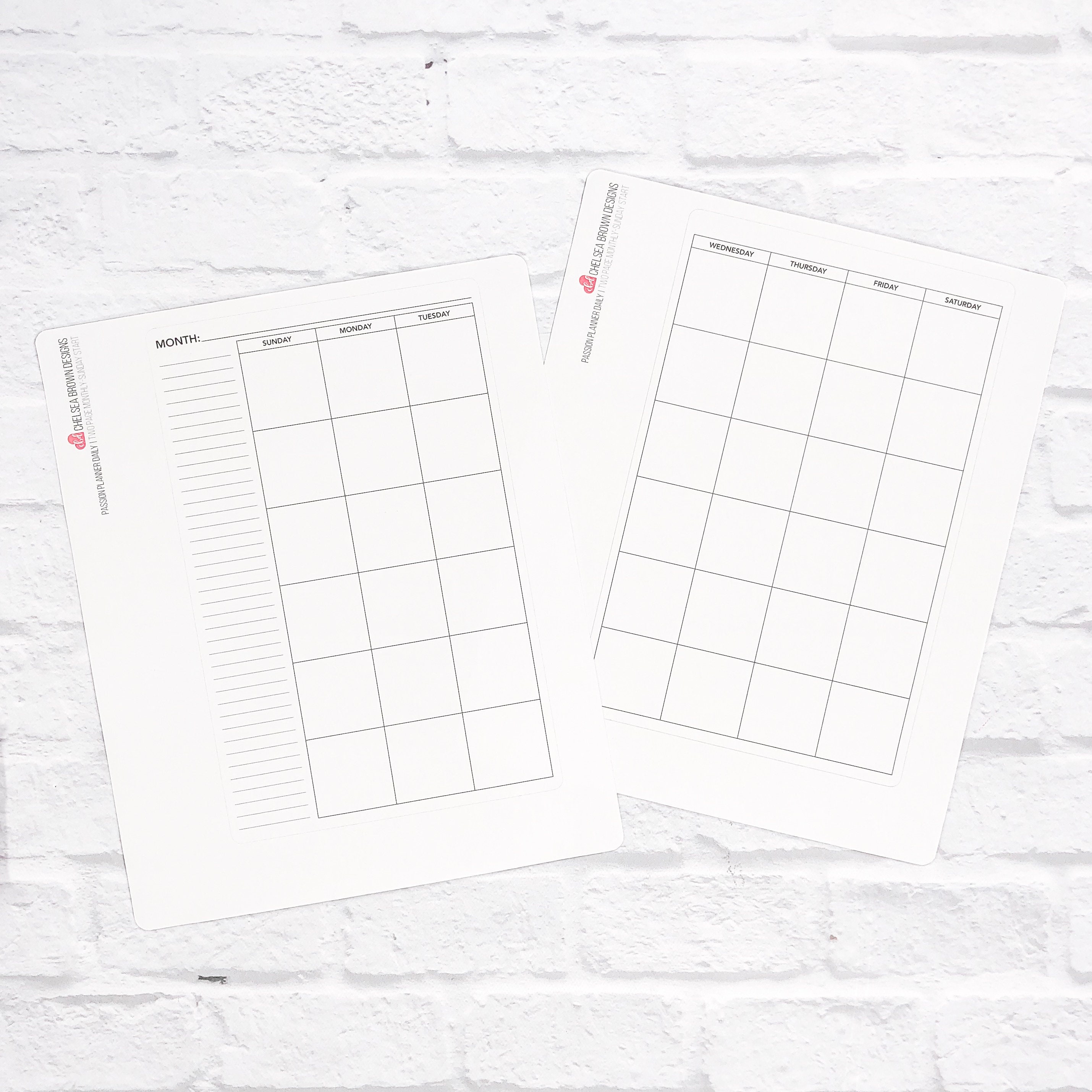 Monthly Insert for Passion Planner Daily Two Page Month | Etsy
