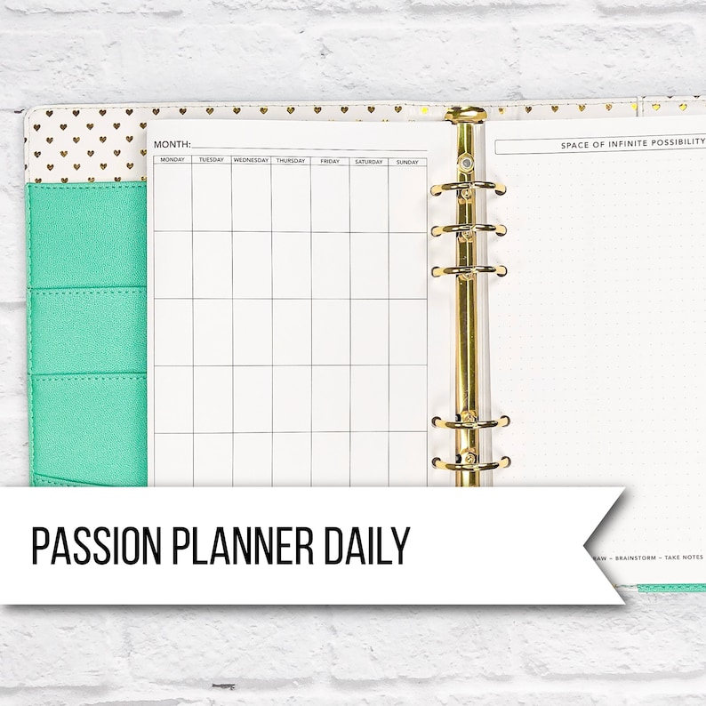 Monthly Insert for Passion Planner Daily One Page Month Etsy