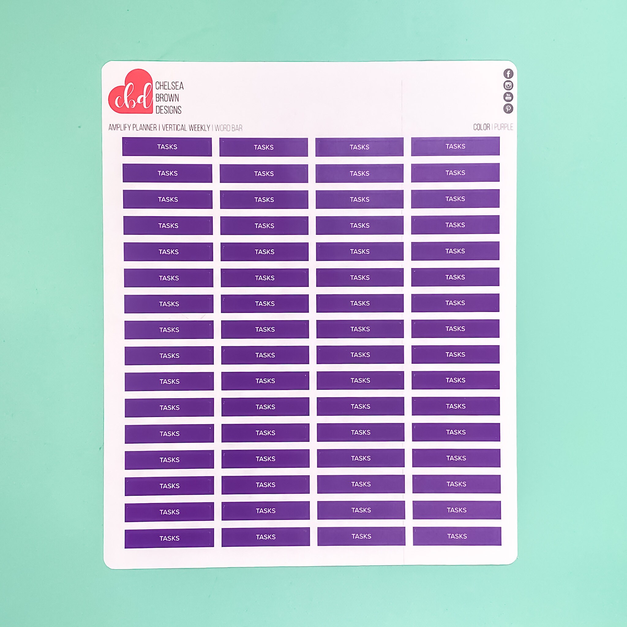 Word Bar Stickers for the VERTICAL Weekly Layout Amplify Etsy