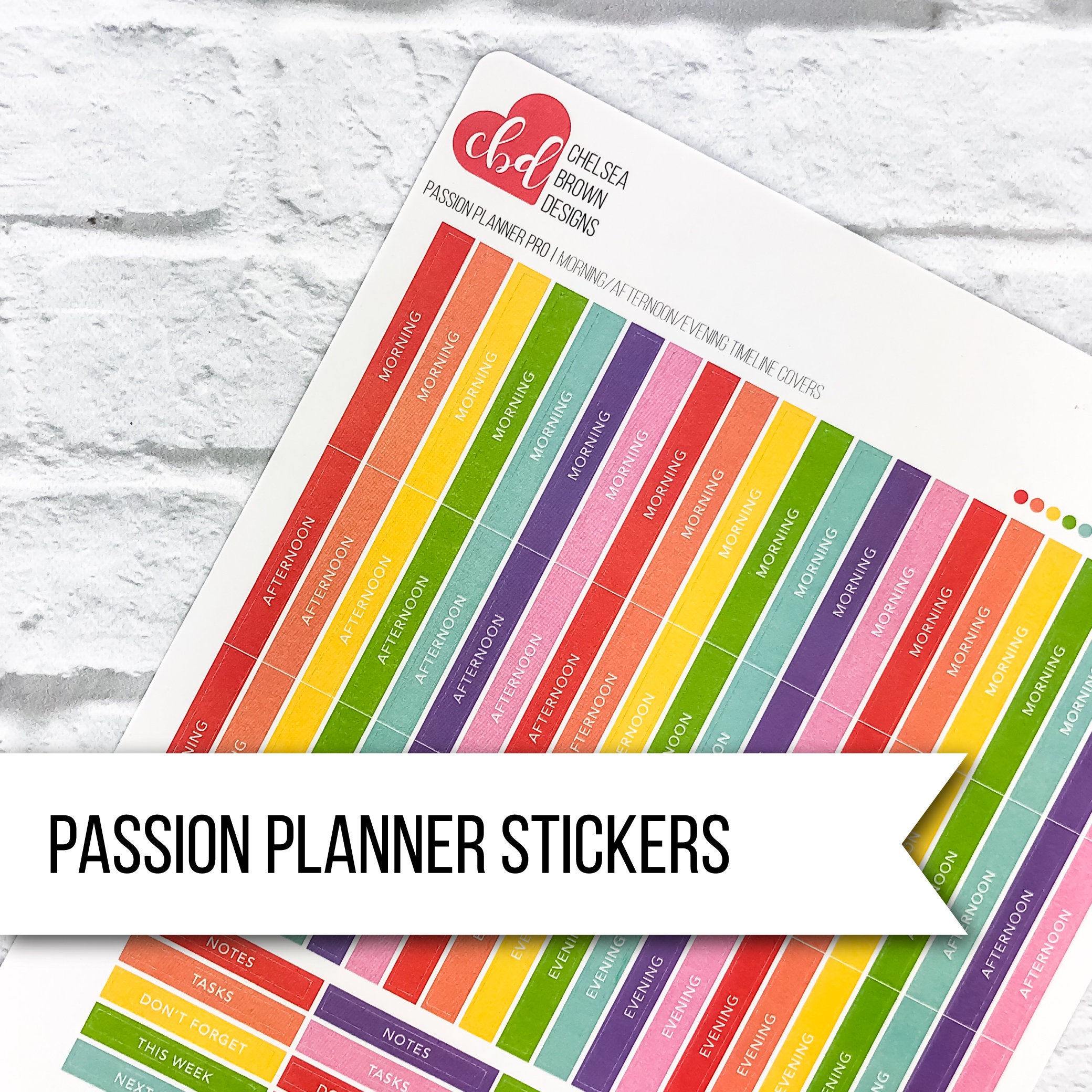 Morning Afternoon Evening Timeline Stickers Rainbow Color Etsy