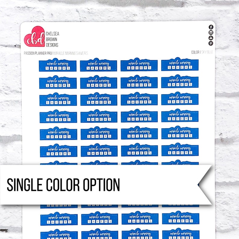 Miracle Morning SAVERS Single Color Option Passion Planner