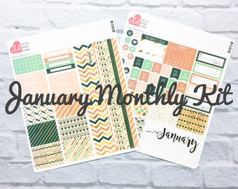 January Monthly Planner Sticker Kit | Passion Planner Classic Stickers | Passion Planner Compact Stickers | Passion Planner Stickers