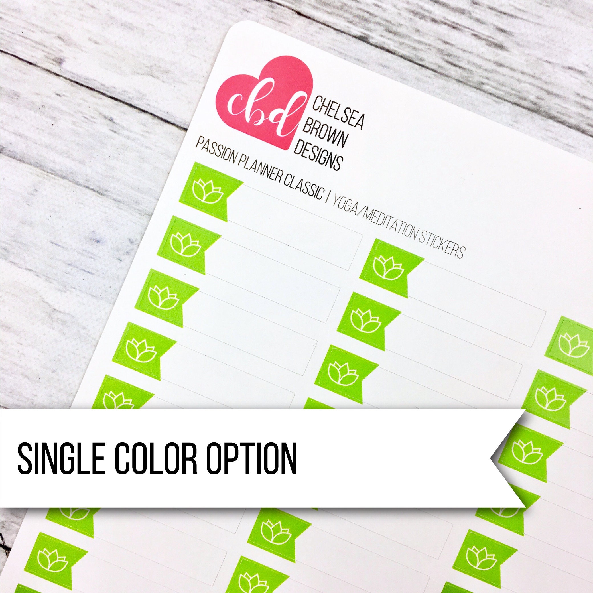 Yoga | Meditation | Single Color Option | Passion Planner Stickers fo…
