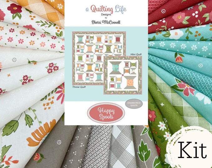 Happy Spools Quilt Kit Featuring Bountiful Blooms Etsy