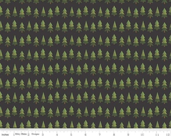 Holly Holidays Trees Charcoal for Riley Blake