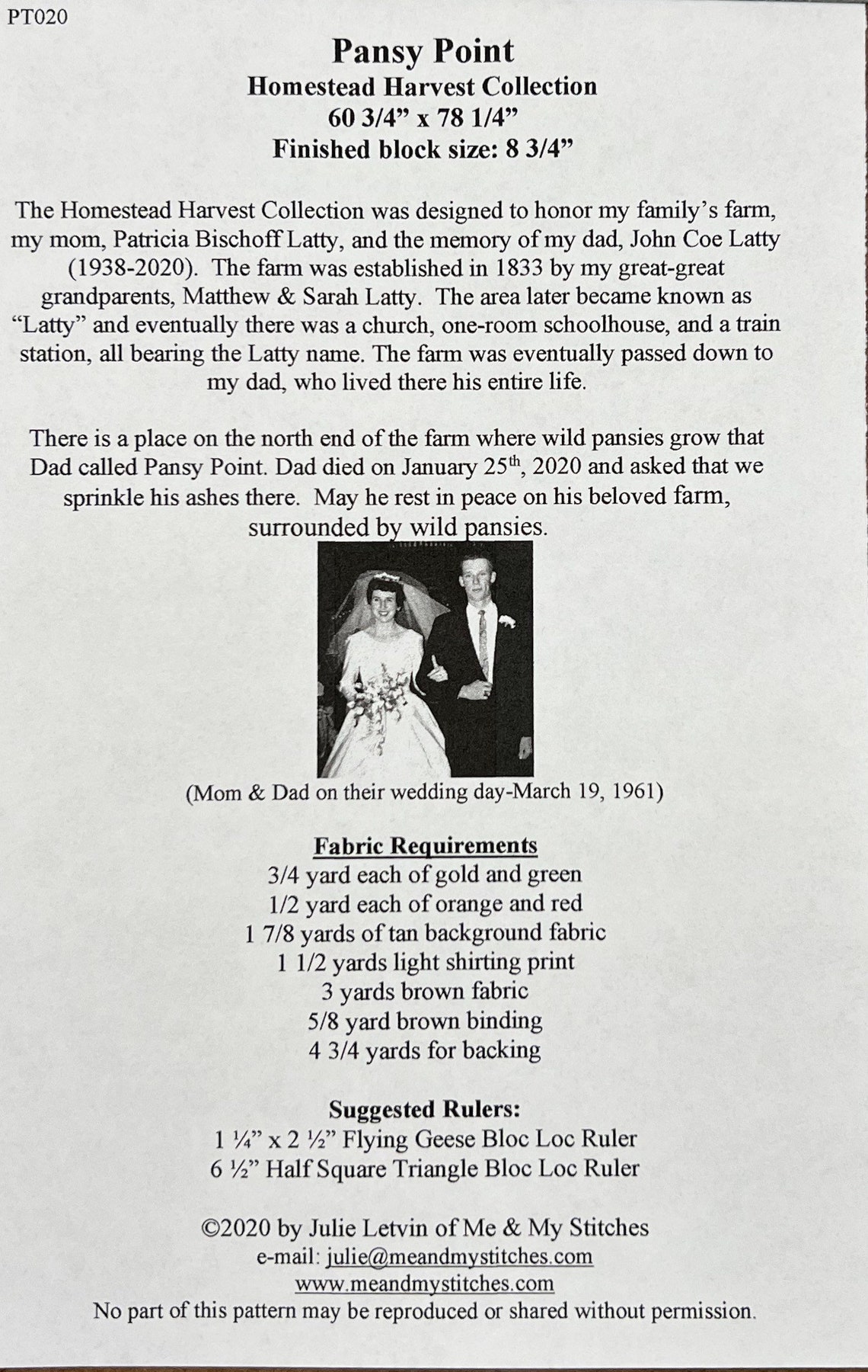 Pansy Point Day Quilt Pattern by Me & My Stitches Etsy