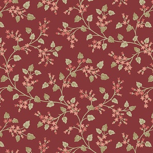 Cocoa Pink Flower Vine Oxide by Laundry Basket Quilts for Andover END OF BOLT
