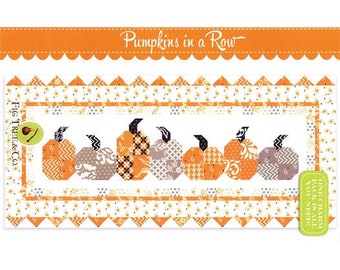 Pumpkins in a Row Table Runner Quilt Pattern by Fig Tree Co.