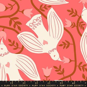 Endpaper Hummingbirds CANVAS Strawberry from Ruby Star Society