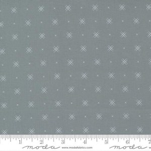 May include: A gray fabric with a white crosshatch pattern. The fabric has a subtle texture and is perfect for quilting, sewing, and crafting.