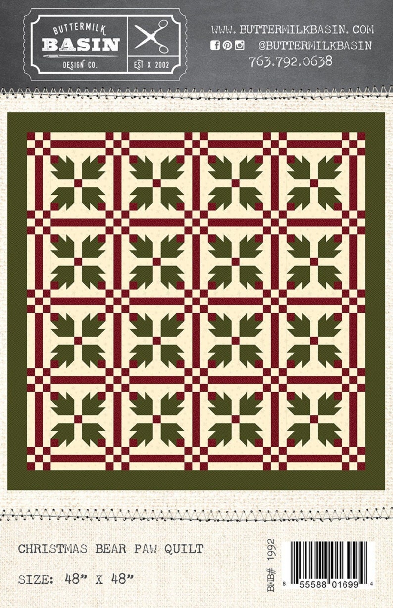 Buttermilk Basin Design Co. Christmas Bear Paw Quilt Pattern Etsy