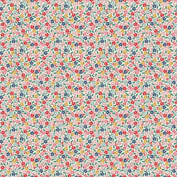 Oh What Fun! Holly Flowers Multi by Poppie Cotton