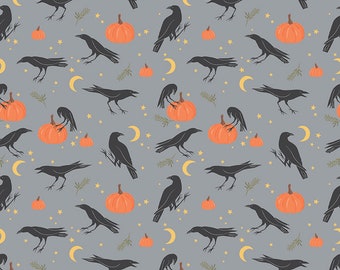 Sophisticated Halloween Vintage Crow Fog by My Mind's Eye for Riley Blake Designs