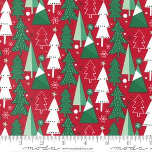 Hello Holidays Trees Red Scarf by Abi Hall for Moda Fabrics