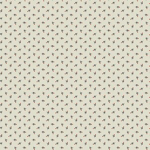 May include: A seamless pattern featuring a repeating design of small, dark gray squares with a red dot in the center, set against a light beige background.