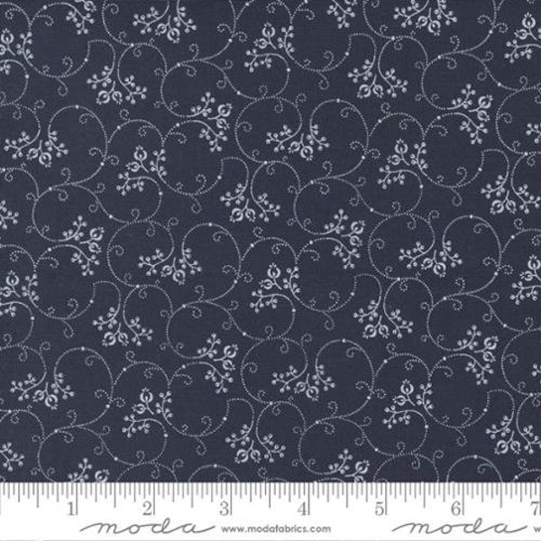 Isabella Swirly Calico Navy by Minick & Simpson for Moda Fabrics