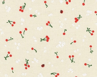 Cherry Blossom Natural Mini Cherries for Robert Kaufman