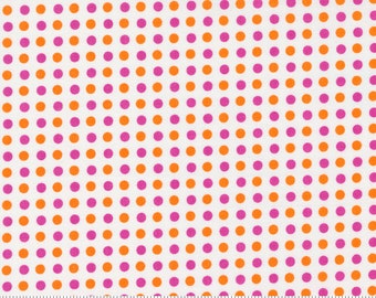 Petal Power Rainbow Dots Popping Pink from Moda-END OF BOLT