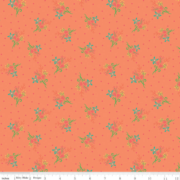 Gingham Cottage Scatter Floral Rouge by Heather Petersen for Riley Blake Designs