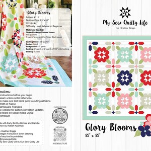 Glory Blooms Quilt Pattern by My Sew Quilty Life - Etsy