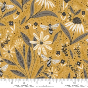 Bee Garden Floral Bees Honey by Gingiber for Moda Fabrics